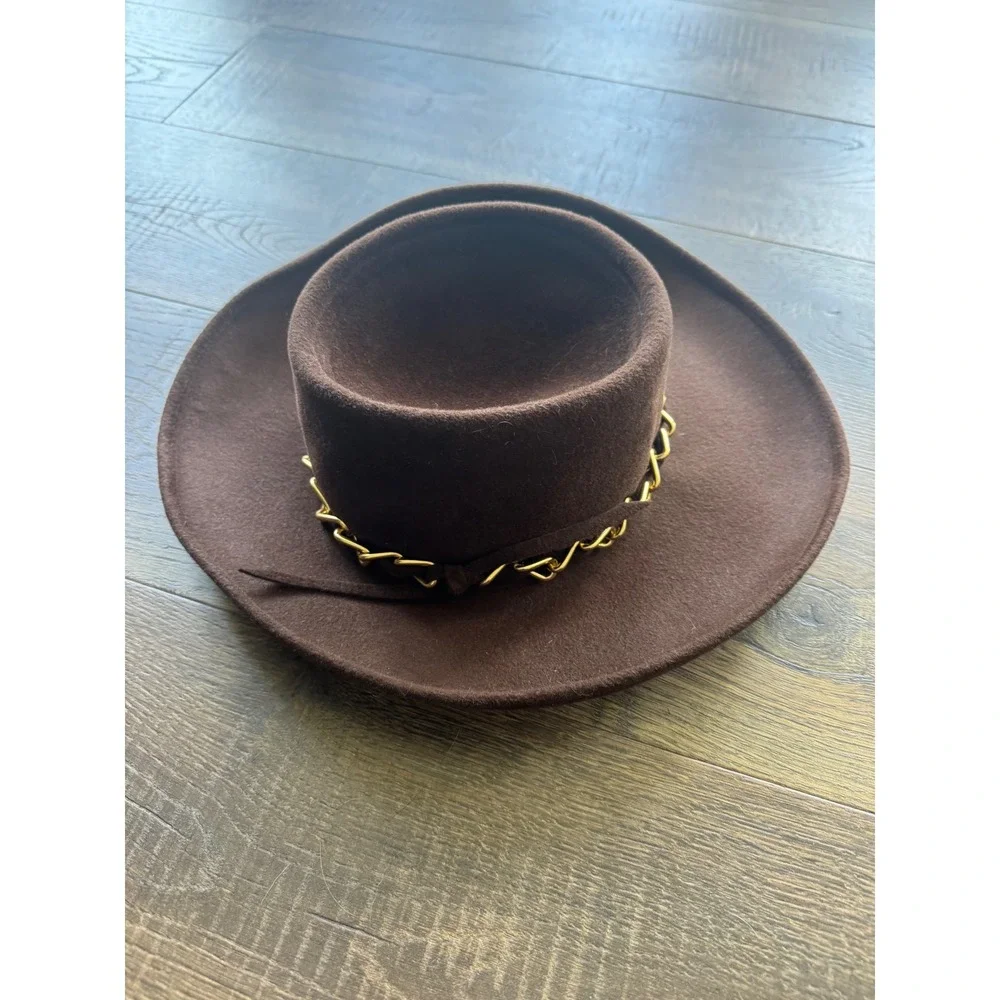 Frank‎ Olive Hat Chain Accent Western Style